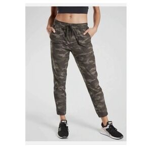 Athleta Women's 6‎ Camo Farallon Jogger 28x26 Cotton Stretch Black Olive 535275